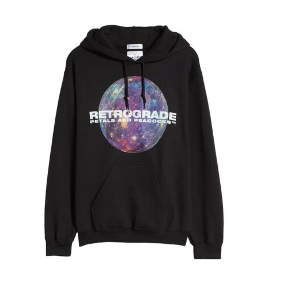 Petals And Peacocks Retrograde Graphic Hoodie